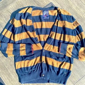 American eagle blue and brown stripe cardigan.